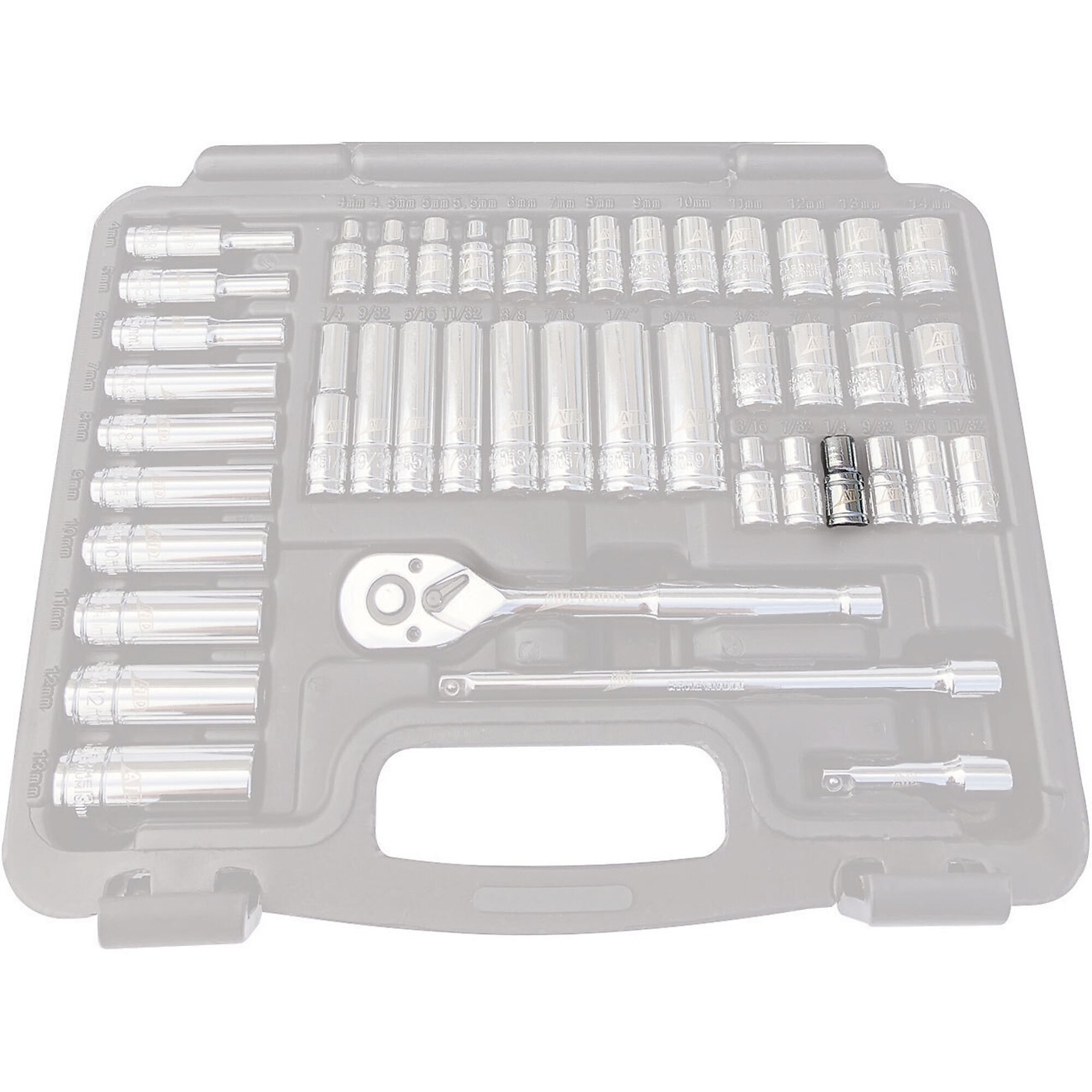 ATD Socket Chrome 1/4Dr 1/4 Fractional Standard, Model# 10069